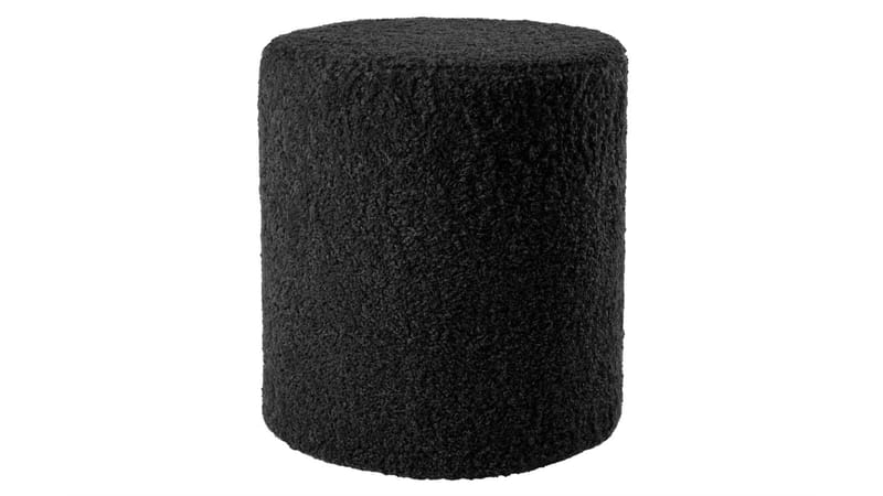 House Puff 40 cm Rund Teddy, Svart