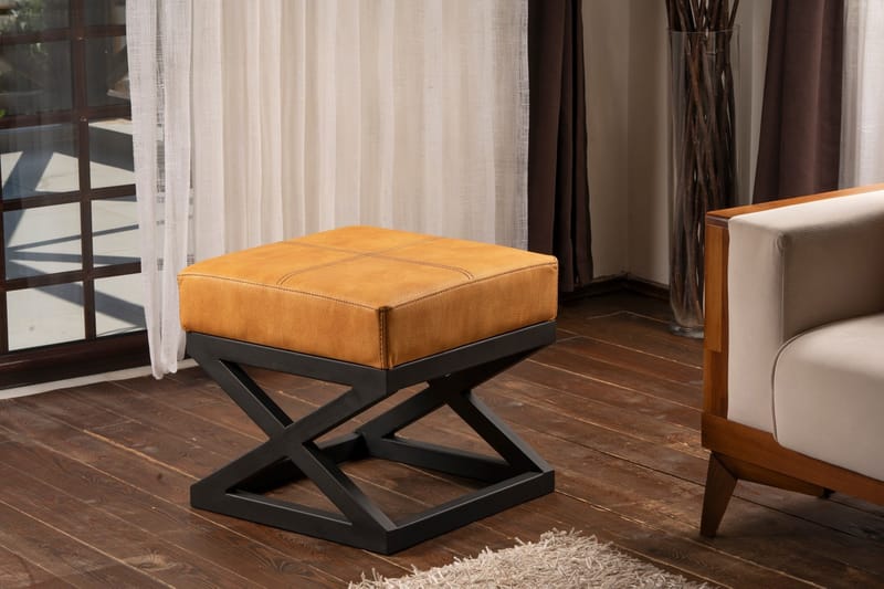 Krupanj Sittpall - Gul/Svart - Möbler - Stolar & fåtöljer - Pall & puff