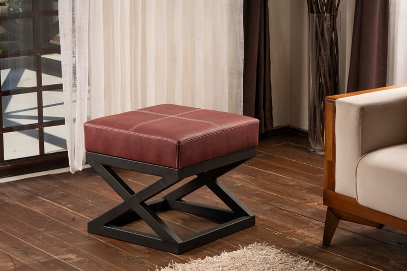 Krupanj Sittpall - Röd/Svart - Möbler - Stolar & fåtöljer - Pall & puff