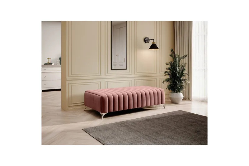 Laurece Fotpall 132 cm - Rosa - Möbler - Stolar & fåtöljer - Pall & puff - Fotpall