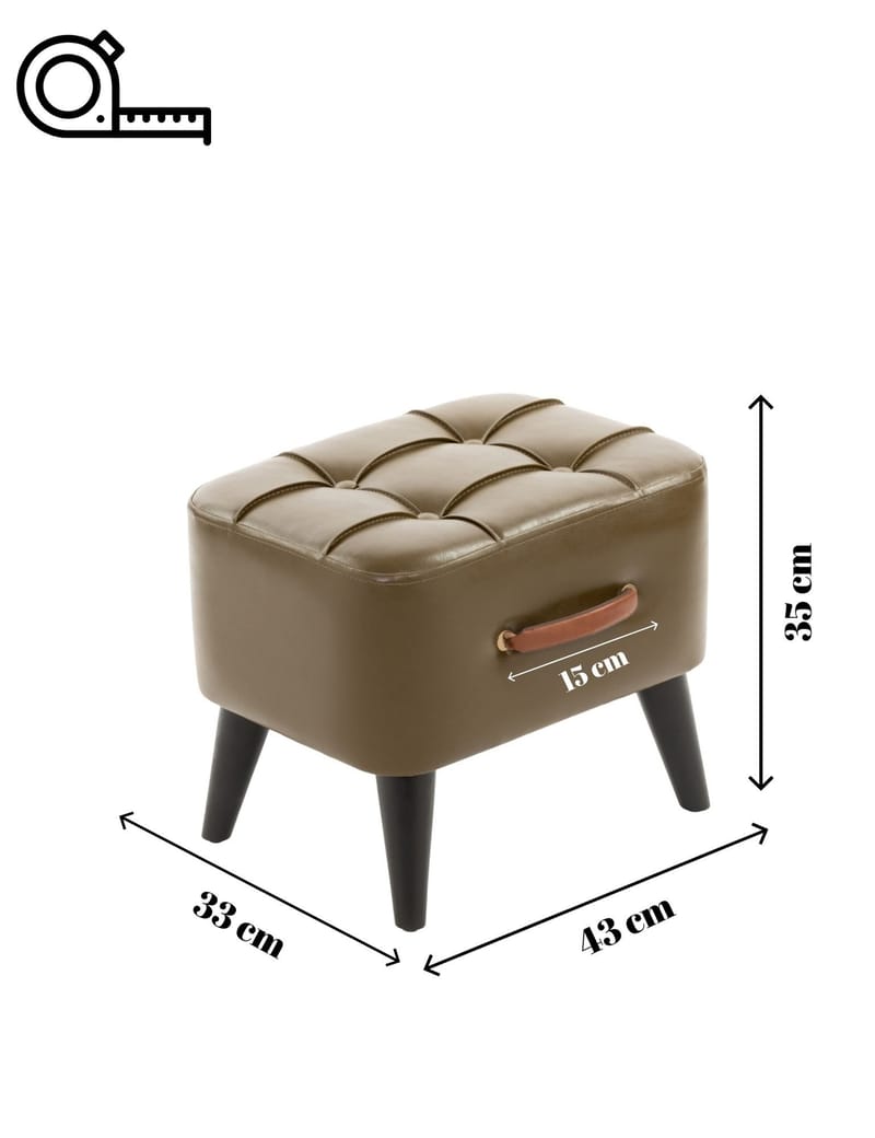 Lenira Sittpuff 43 cm - Khaki - Möbler - Stolar & fåtöljer - Pall & puff - Sittpuff
