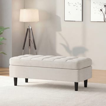 Lindhus Fotpall 120 cm i chenille - gräddvit - Möbler - Stolar & fåtöljer - Pall & puff - Sittpuff