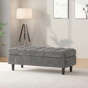 Lindhus Fotpall 120 cm i chenille - grå - Möbler - Stolar & fåtöljer - Pall & puff - Sittpuff