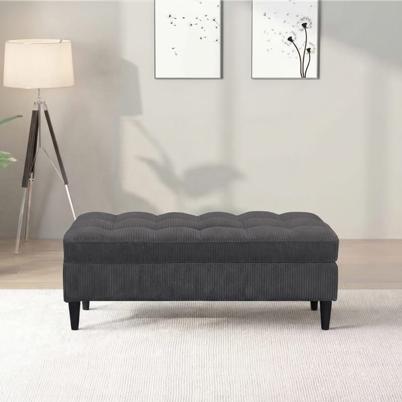 Lindhus Fotpall 120 cm i manchester - Antracit - Möbler - Stolar & fåtöljer - Pall & puff - Sittpuff