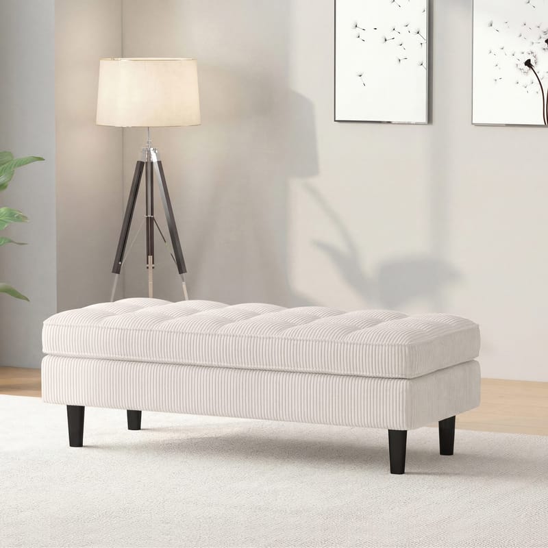 Lindhus Fotpall 120 cm i manchester - gräddvit - Möbler - Stolar & fåtöljer - Pall & puff - Sittpuff