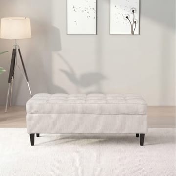 Lindhus Fotpall 120 cm i manchester - gräddvit - Möbler - Stolar & fåtöljer - Pall & puff - Sittpuff