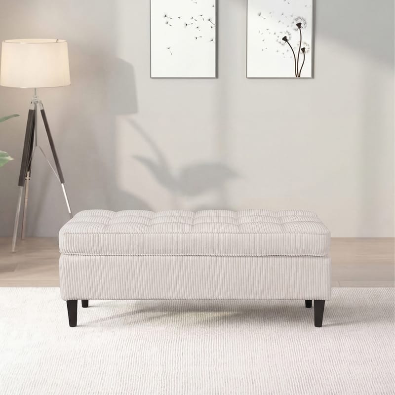 Lindhus Fotpall 120 cm i manchester - gräddvit - Möbler - Stolar & fåtöljer - Pall & puff - Sittpuff