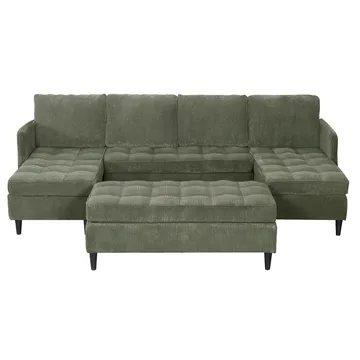 Lindhus Fotpall 120 cm i manchester - grön - Möbler - Stolar & fåtöljer - Pall & puff - Sittpuff