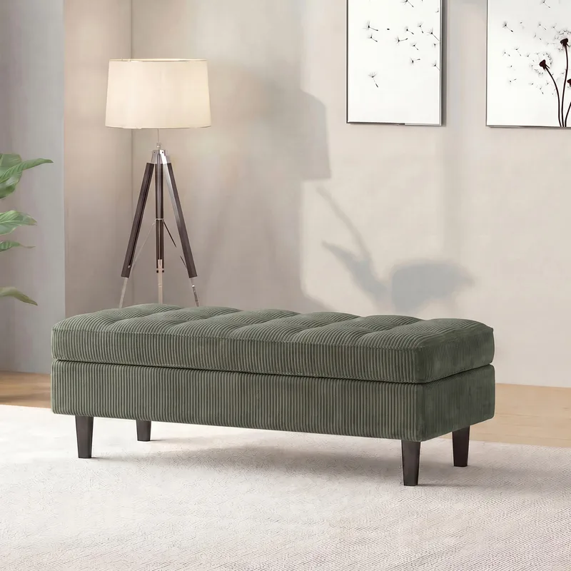Lindhus Fotpall 120 cm i manchester - grön - Möbler - Stolar & fåtöljer - Pall & puff - Sittpuff