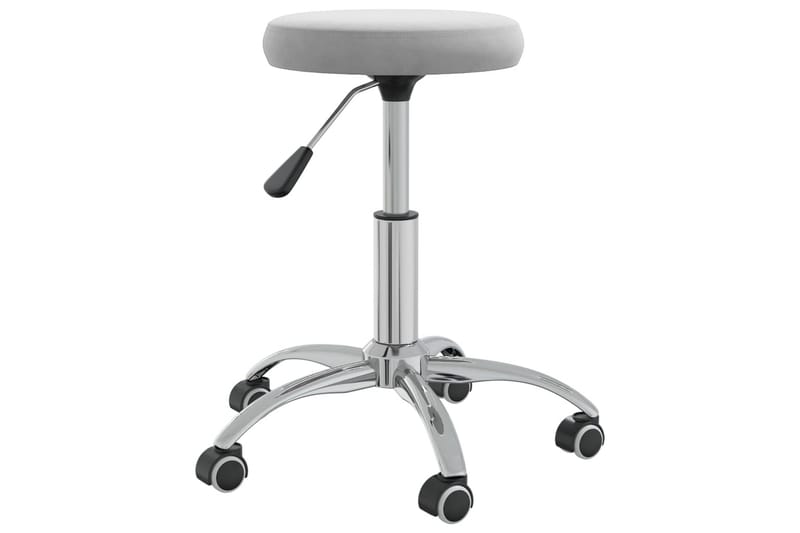 Massagepall ljusgrå sammet - Grå - Möbler - Stolar & fåtöljer - Pall & puff