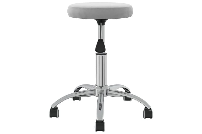 Massagepall ljusgrå sammet - Grå - Möbler - Stolar & fåtöljer - Pall & puff