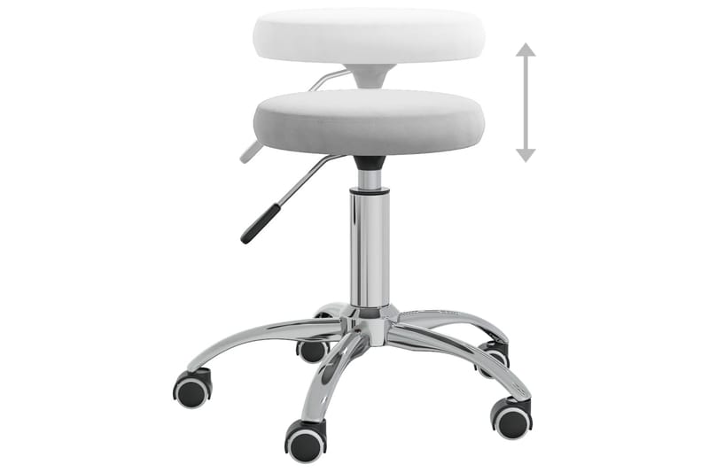 Massagepall ljusgrå sammet - Grå - Möbler - Stolar & fåtöljer - Pall & puff