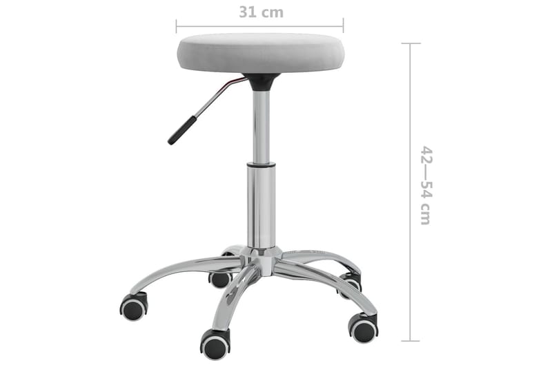 Massagepall ljusgrå sammet - Grå - Möbler - Stolar & fåtöljer - Pall & puff