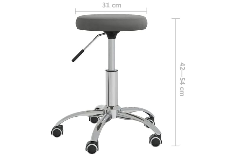 Massagepall mörkgrå sammet - Grå - Möbler - Stolar & fåtöljer - Pall & puff