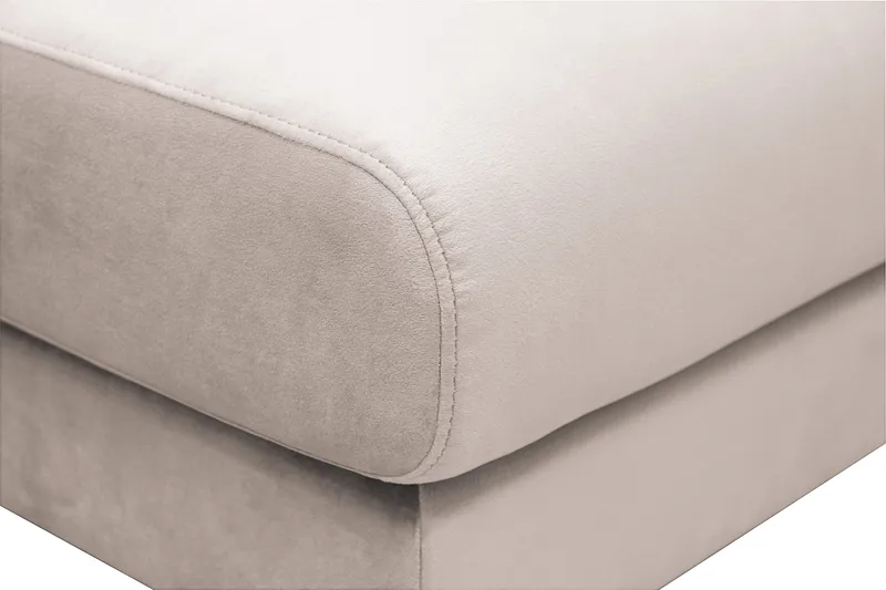 Menard Fotpall i Sammet - Beige - Möbler - Stolar & fåtöljer - Pall & puff - Fotpall