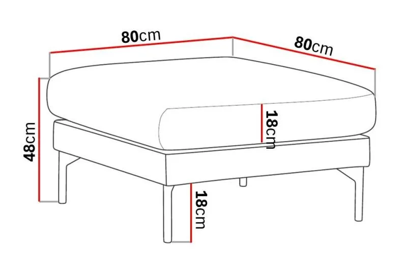 Menard Manchester Fotpall 87 cm Bred - Brun - Möbler - Stolar & fåtöljer - Pall & puff - Fotpall