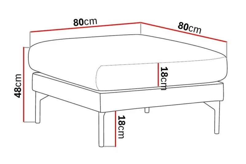 Menard Tyg Fotpall 87 cm Bred - Beige - Möbler - Stolar & fåtöljer - Pall & puff - Fotpall