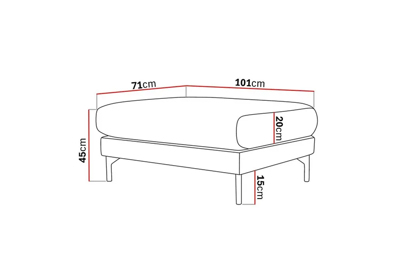 Menard Premium Fotpall i Chenille - Grå/Blå - Möbler - Stolar & fåtöljer - Pall & puff - Fotpall