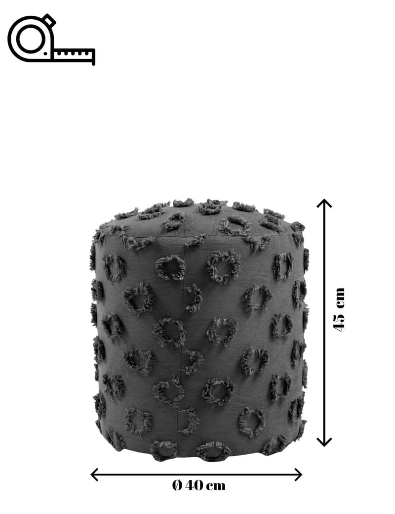 Meric Sittpuff 40 cm Rund - Antracit - Möbler - Stolar & fåtöljer - Pall & puff - Sittpuff