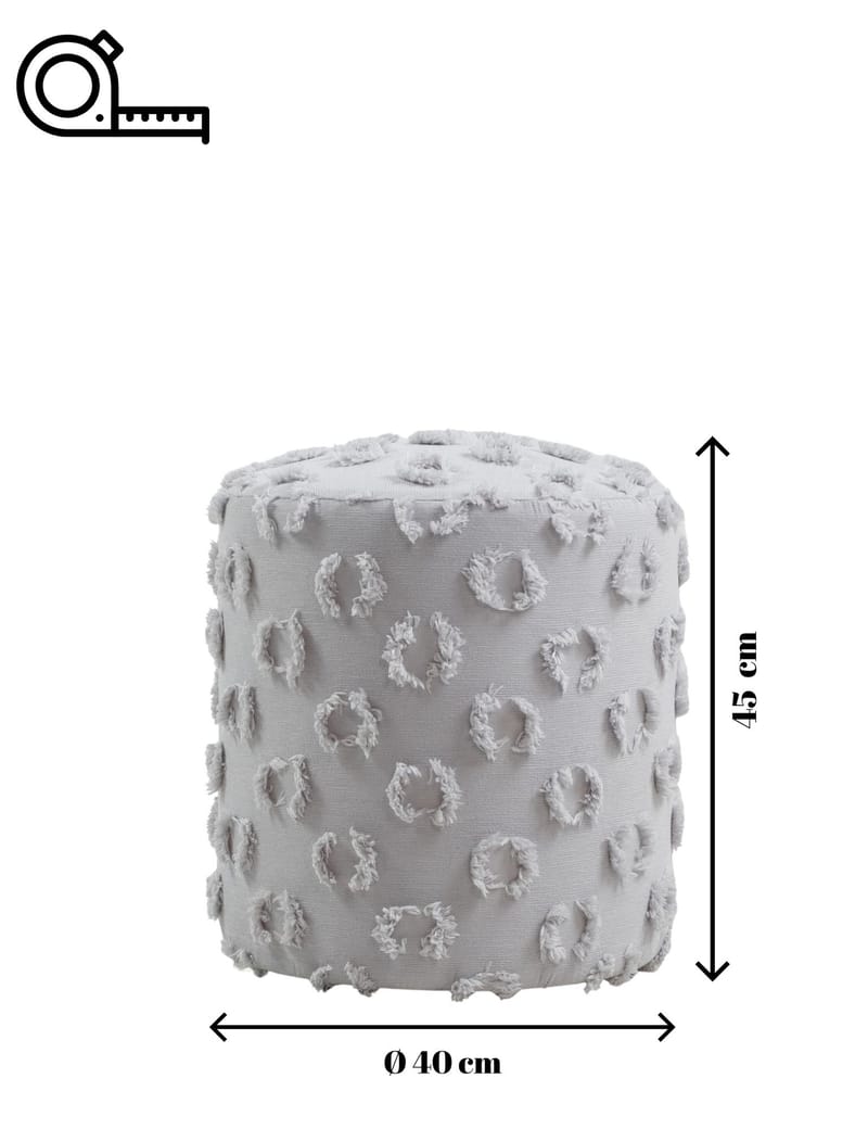 Meric Sittpuff 40 cm Rund - Grå - Möbler - Stolar & fåtöljer - Pall & puff - Sittpuff