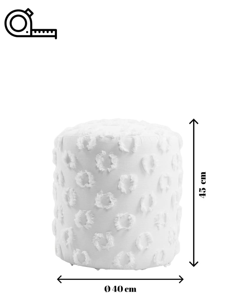 Meric Sittpuff 40 cm Rund - Vit - Möbler - Stolar & fåtöljer - Pall & puff - Sittpuff