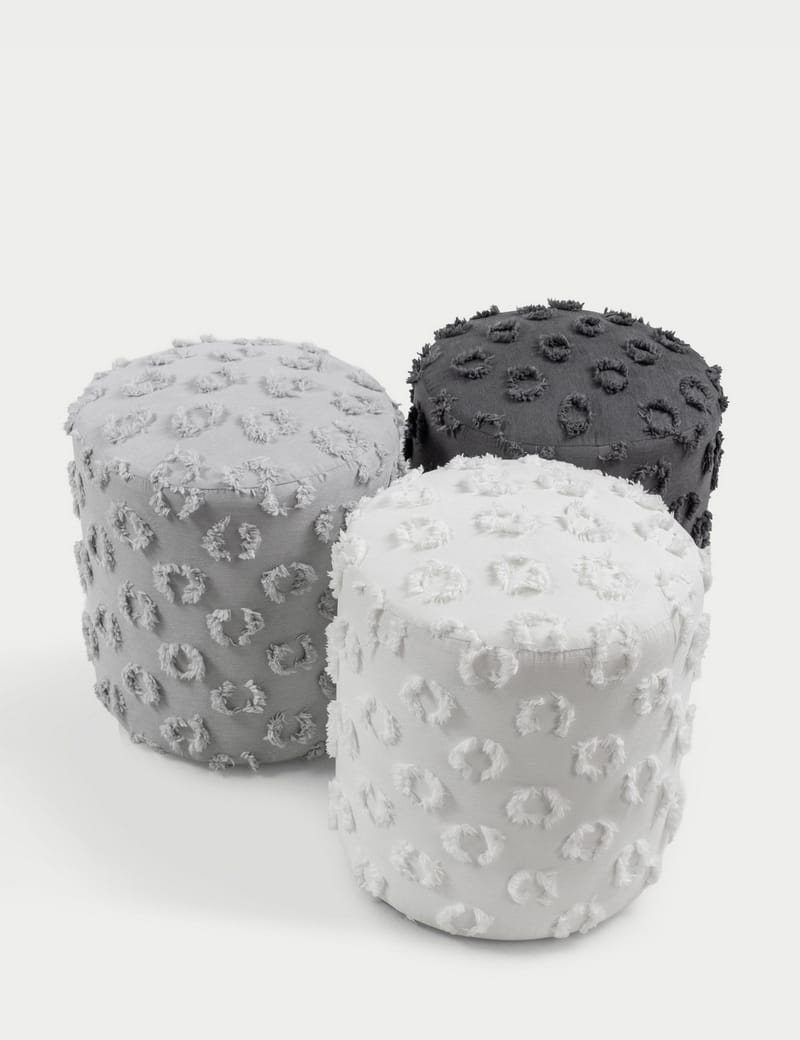 Meric Sittpuff 40 cm Rund - Vit - Möbler - Stolar & fåtöljer - Pall & puff - Sittpuff