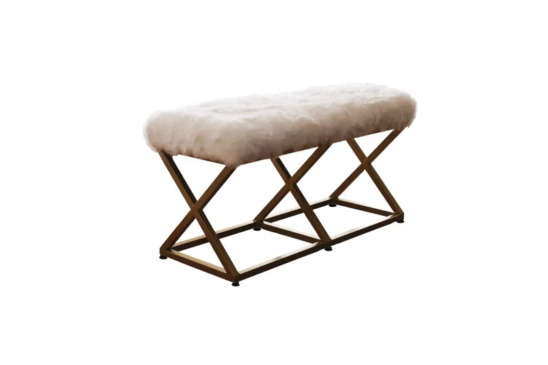 Murmu Sittpall 100 cm - Guld/Vit - Möbler - Stolar & fåtöljer - Pall & puff - Fotpall - Bäddbar fotpall