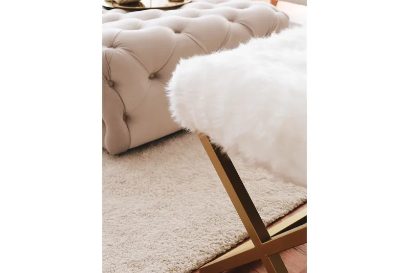 Murmu Sittpall 100 cm - Guld/Vit - Möbler - Stolar & fåtöljer - Pall & puff - Fotpall - Bäddbar fotpall