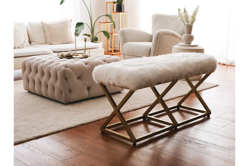 Murmu Sittpall 100 cm, Guld/Vit