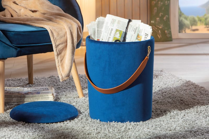 Nakisha Pall - Blå - Möbler - Stolar & fåtöljer - Pall & puff