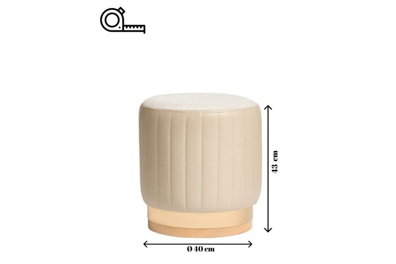 Neylor Fotpall 40 cm - Beige - Möbler - Stolar & fåtöljer - Pall & puff - Fotpall