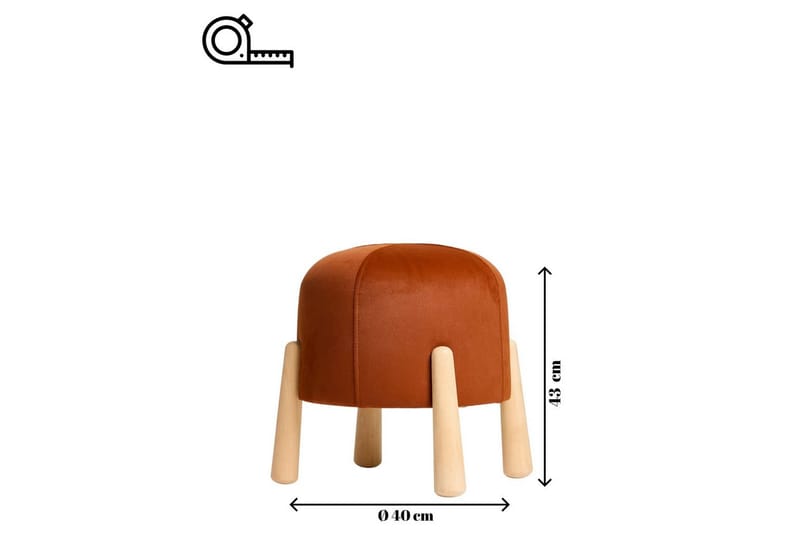 Orryn Fotpall 40 cm - Orange/Natur - Möbler - Stolar & fåtöljer - Pall & puff - Fotpall