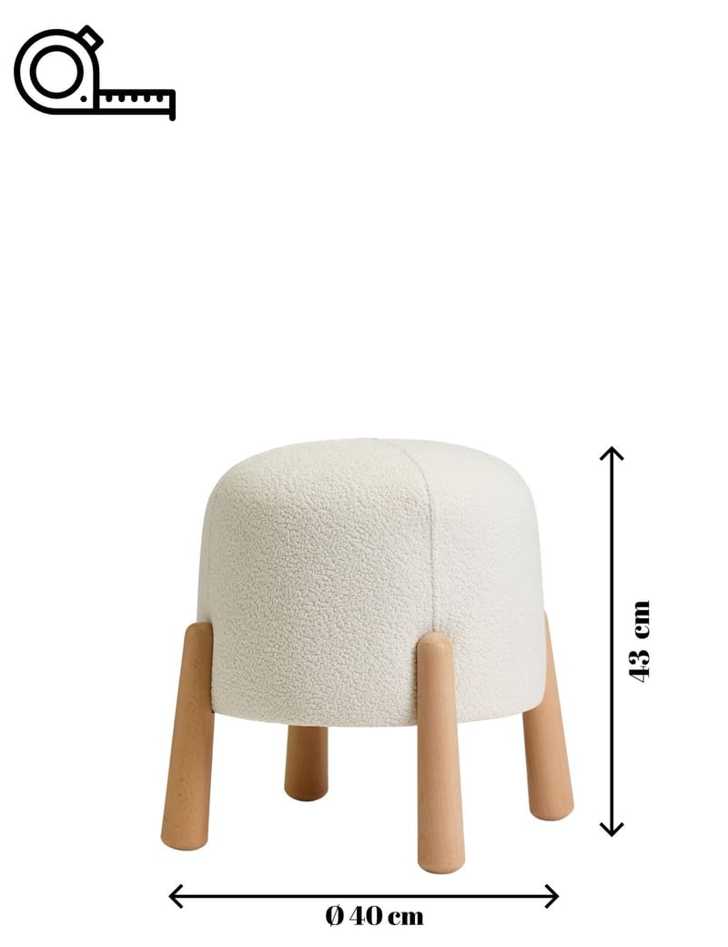 Orryn Sittpuff 40 cm Rund - Vit - Möbler - Stolar & fåtöljer - Pall & puff - Sittpuff