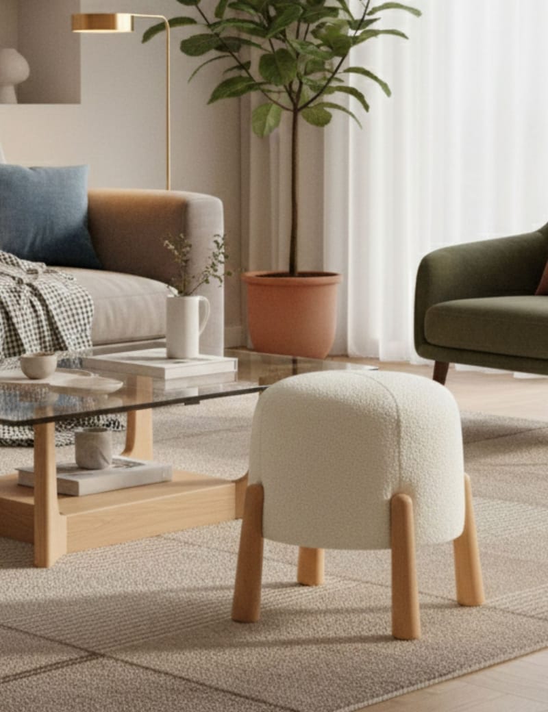 Orryn Sittpuff 40 cm Rund - Vit - Möbler - Stolar & fåtöljer - Pall & puff - Sittpuff