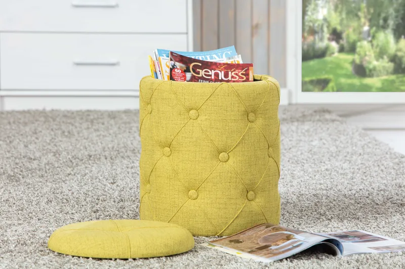 Ozie Pall - Gul/Grön - Möbler - Stolar & fåtöljer - Pall & puff