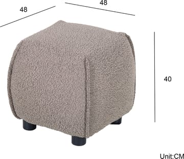 Pall 48x48 cm i mörkbeige bouclè - Gråbrun - Möbler - Stolar & fåtöljer - Pall & puff - Sittpuff