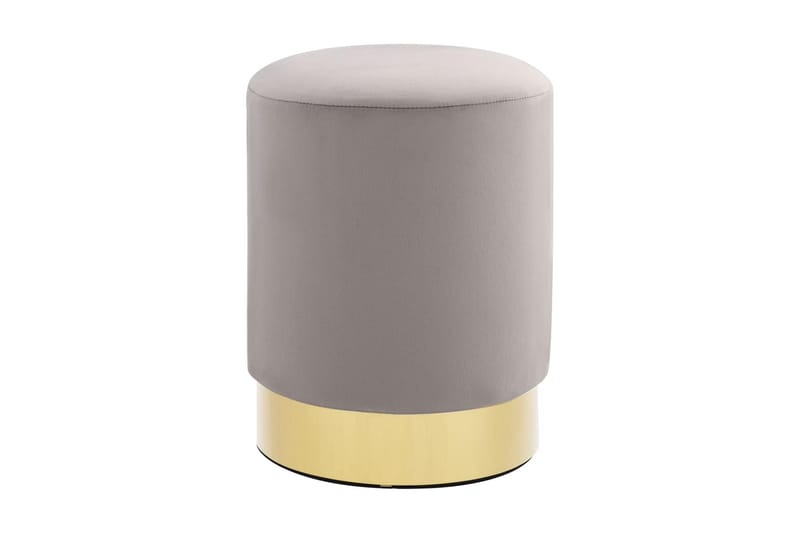 Pall ljusgrå och guld sammet - Grå - Möbler - Stolar & fåtöljer - Pall & puff