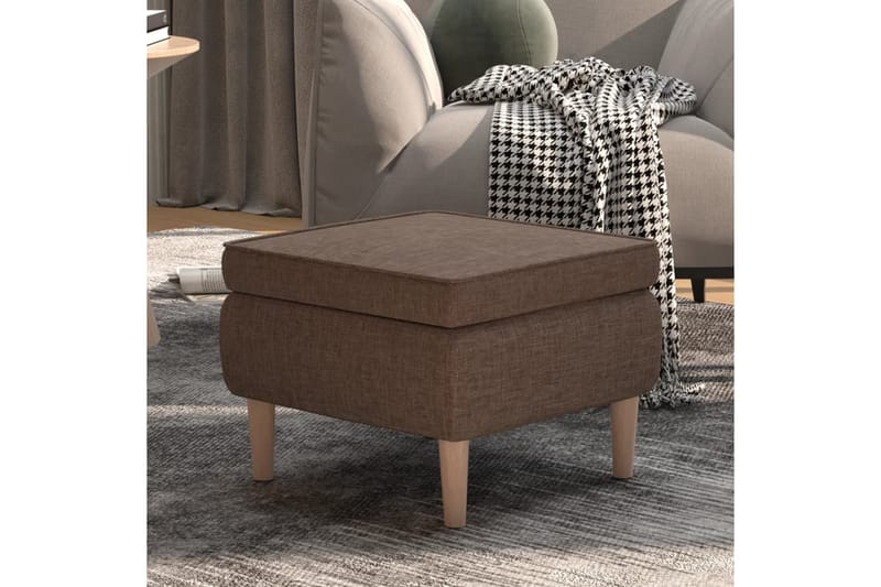 Pall med träben taupe tyg - Taupe - Möbler - Stolar & fåtöljer - Pall & puff - Fotpall