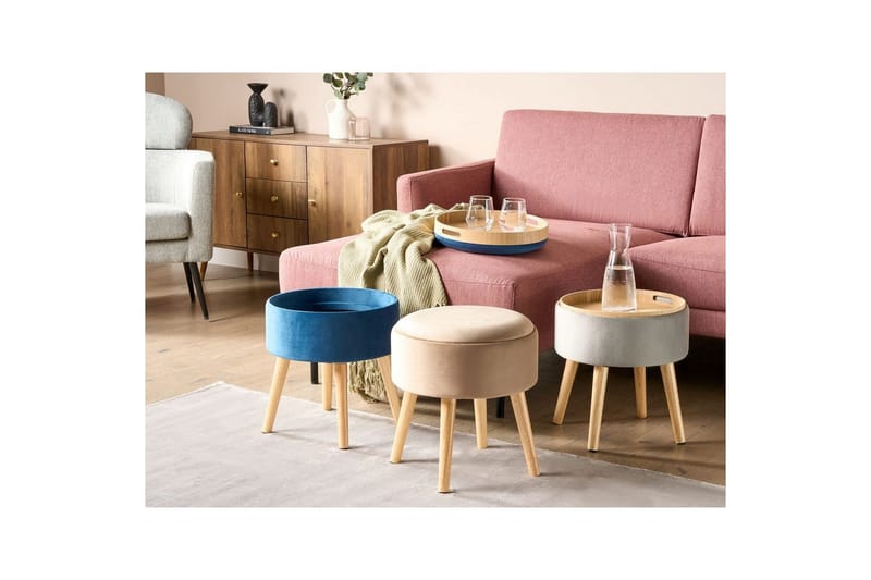 Pall Neely Beige - Beige - Möbler - Stolar & fåtöljer - Pall & puff - Fotpall