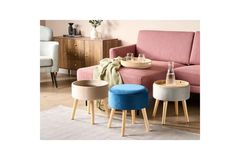 Pall Neely Blå - Blå - Möbler - Stolar & fåtöljer - Pall & puff - Fotpall