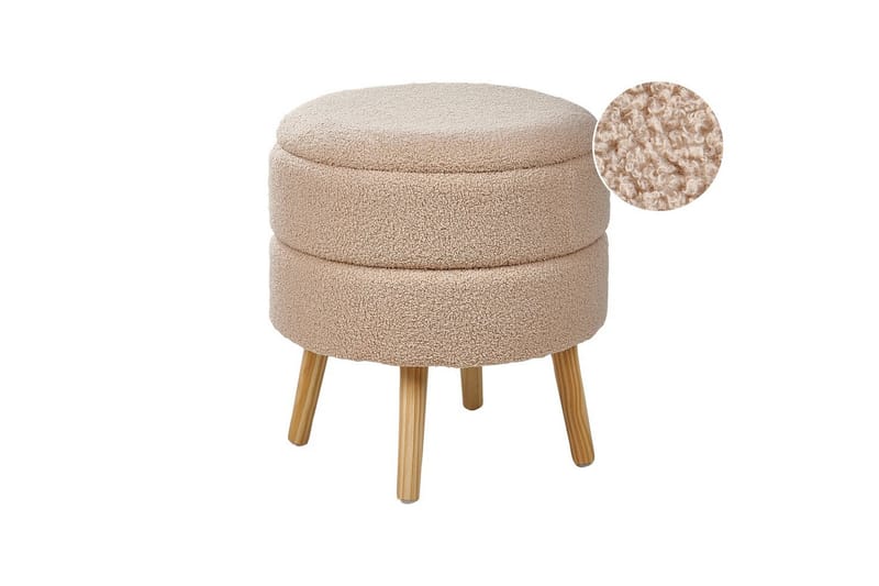 Pall Okaton Beige/ljust trä, Beige/ljust trä