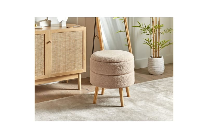 Pall Okaton Beige/ljust trä - Beige/ljust trä - Möbler - Stolar & fåtöljer - Pall & puff - Fotpall