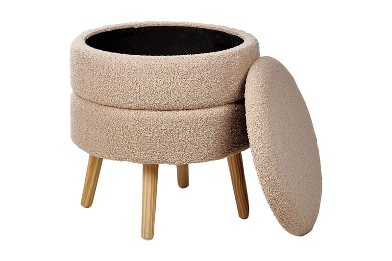 Pall Okaton Beige/ljust trä - Beige/ljust trä - Möbler - Stolar & fåtöljer - Pall & puff - Fotpall