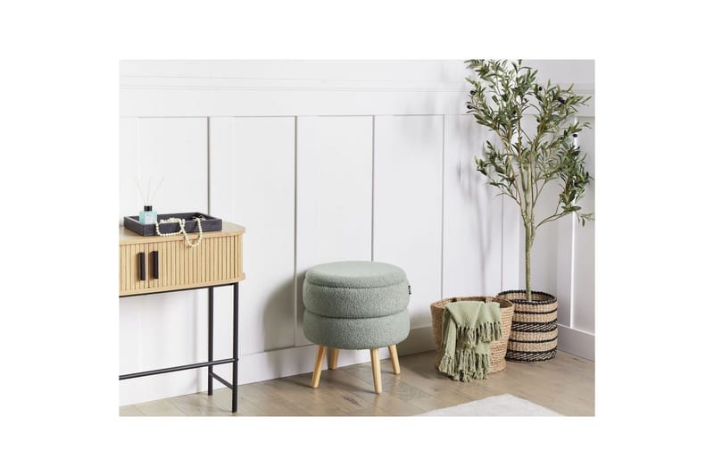 Pall Okaton Grönt/ljust trä - Grönt/ljust trä - Möbler - Stolar & fåtöljer - Pall & puff - Fotpall