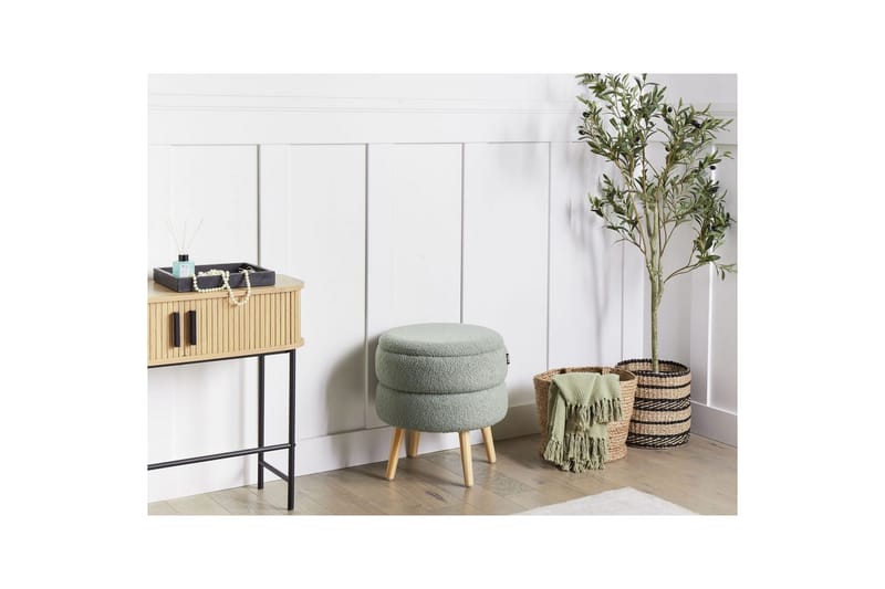 Pall Okaton Grönt/ljust trä - Grönt/ljust trä - Möbler - Stolar & fåtöljer - Pall & puff - Fotpall