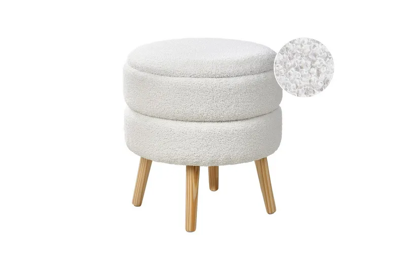 Pall Okaton Vit/ljust trä - Vit/ljust trä - Möbler - Stolar & fåtöljer - Pall & puff - Fotpall