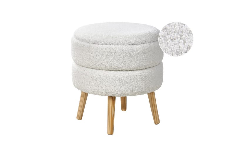 Pall Okaton Vit/ljust trä, Vit/ljust trä