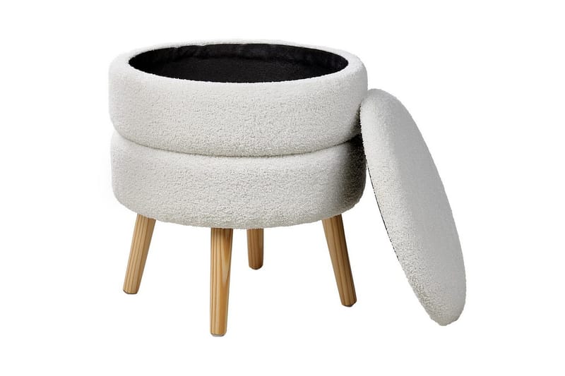 Pall Okaton Vit/ljust trä - Vit/ljust trä - Möbler - Stolar & fåtöljer - Pall & puff - Fotpall