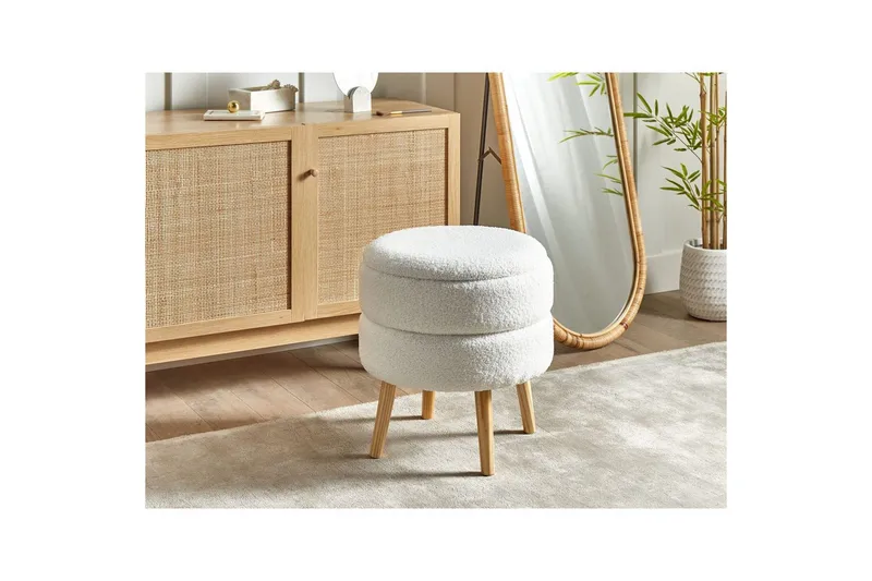 Pall Okaton Vit/ljust trä - Vit/ljust trä - Möbler - Stolar & fåtöljer - Pall & puff - Fotpall