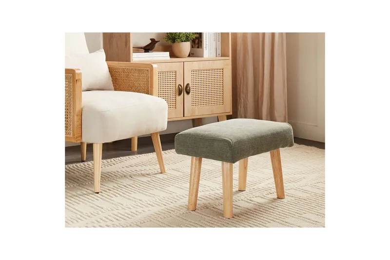 Pall Takoma II Grönt/ljust trä - Grönt/ljust trä - Möbler - Stolar & fåtöljer - Pall & puff - Fotpall